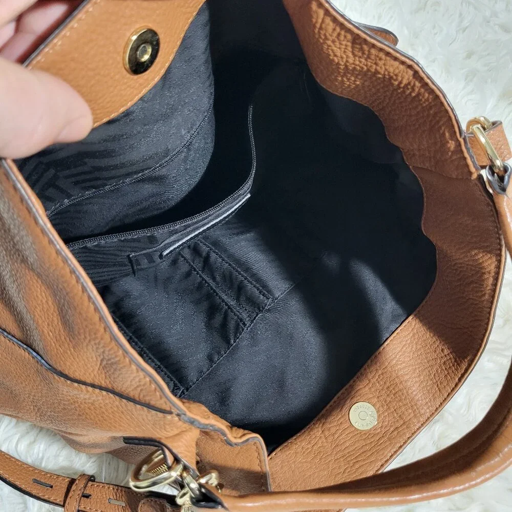 Rebecca Minkoff Brown Leather Moto Hobo Tassel Fringe Shoulder Bag